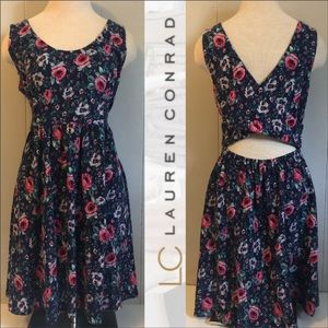 Floral Sleeveless Open Back Dress Lauren Conrad